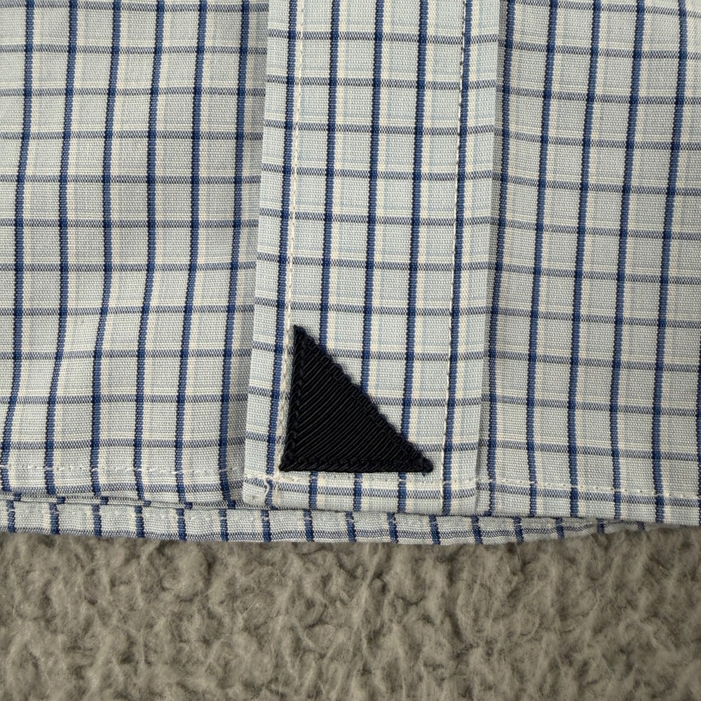 UNTUCKit Shirt Men L Blue Check Button Down Long Sleeve Wrinkle Free Regular Fit - Picture 5 of 11